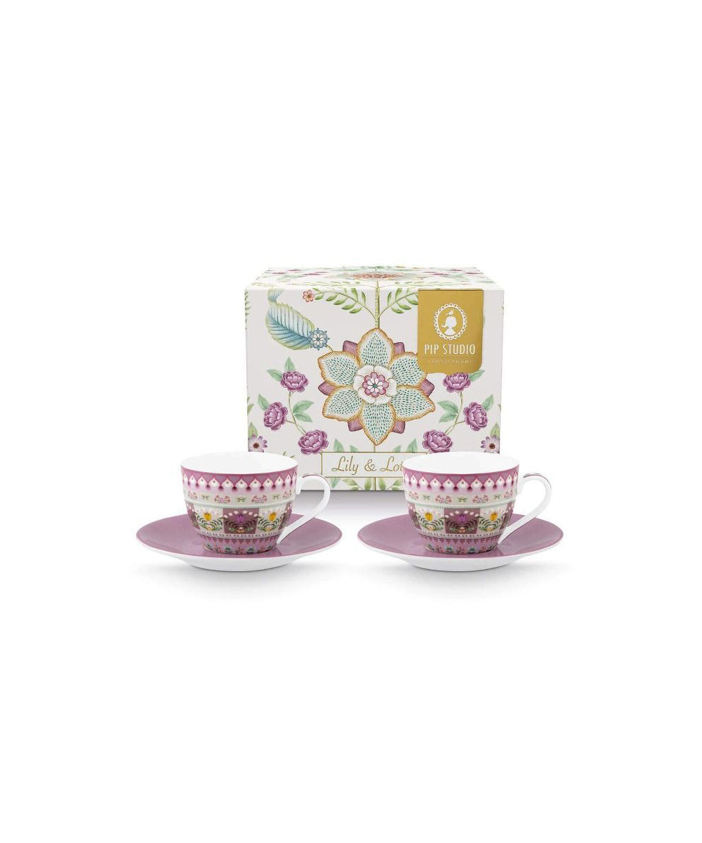Set/2 Espresso Cups and Saucers Lily&Lotus 120ml