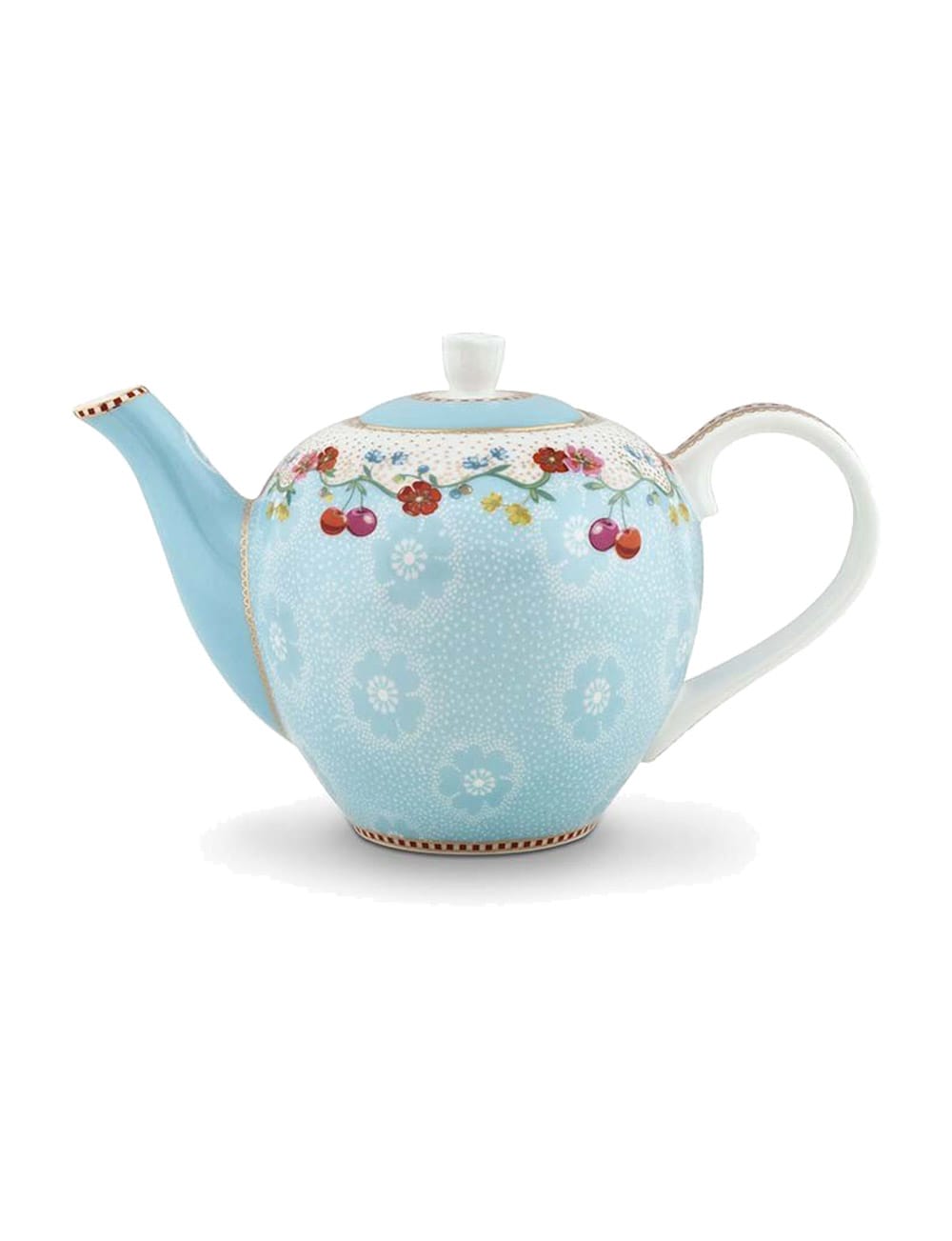 Tea Pot Small Cherry Blue
