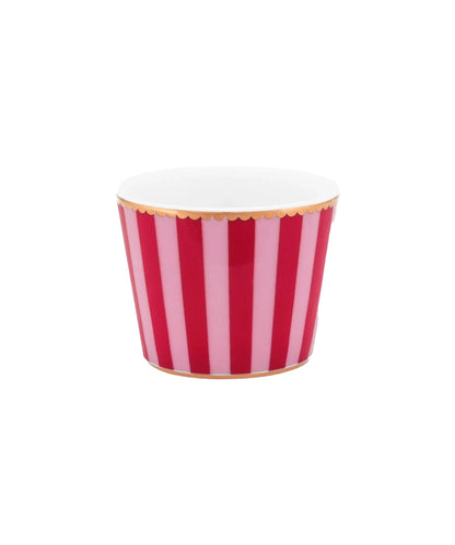 Egg Cup Love Birds Stripes Red-Pink - pink red striped ceramic cup