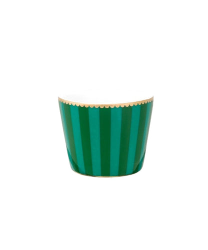 Egg Cup Love Birds Stripes Emerald-Green
