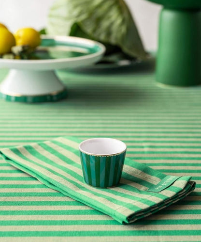 Egg Cup Love Birds Stripes Emerald-Green