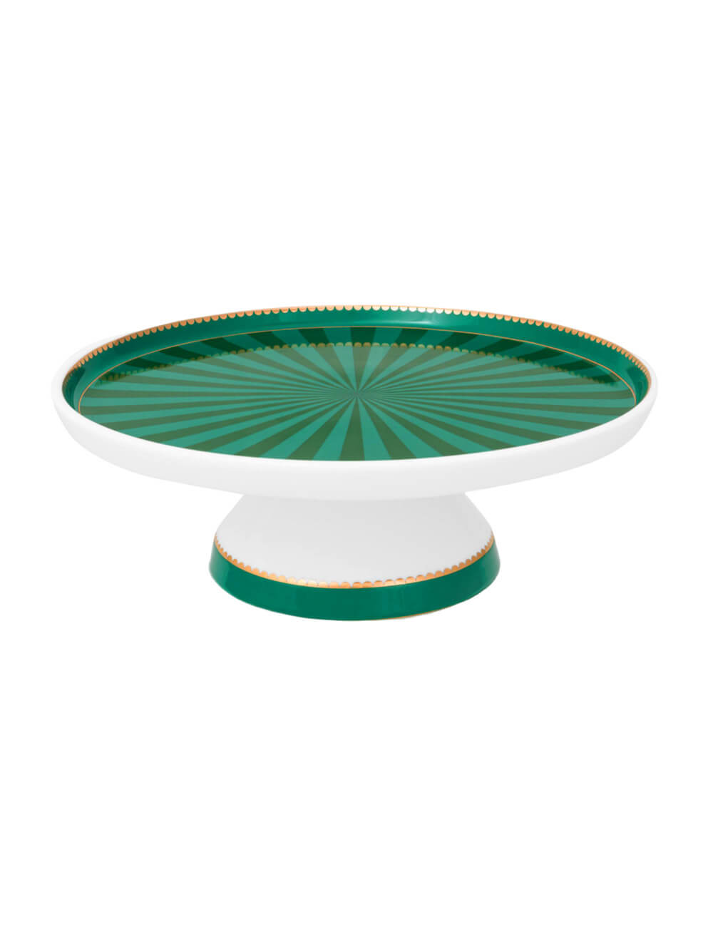 Mini Cake Tray O/F Love Birds Stripes Emerald-Green 24Cm