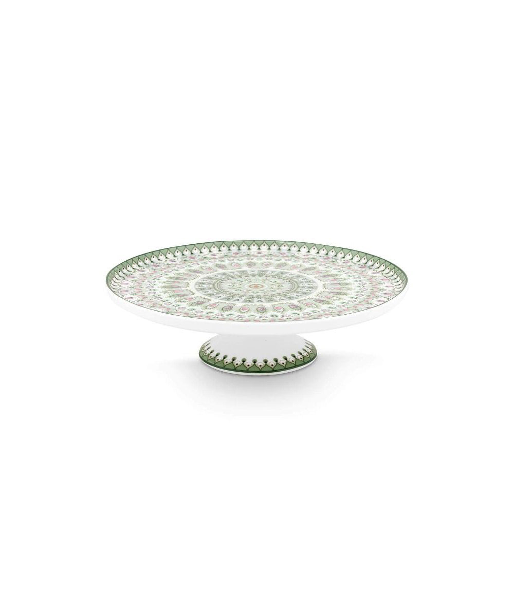 Mini Cake Tray Lily & Lotus Moon Delight Light Green 21Cm - delicate white ceramic cake stand