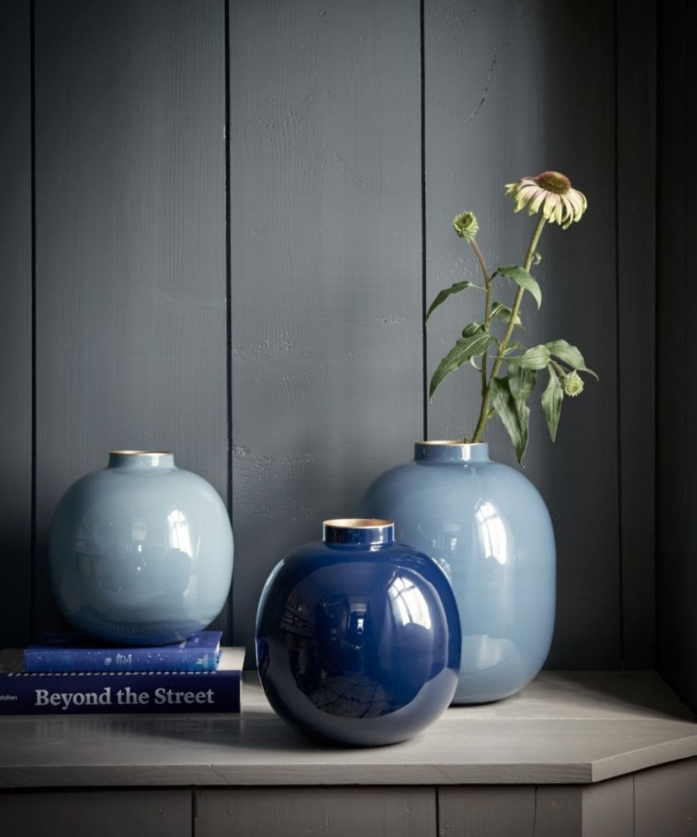 Vase Metal Blue (23 cm)