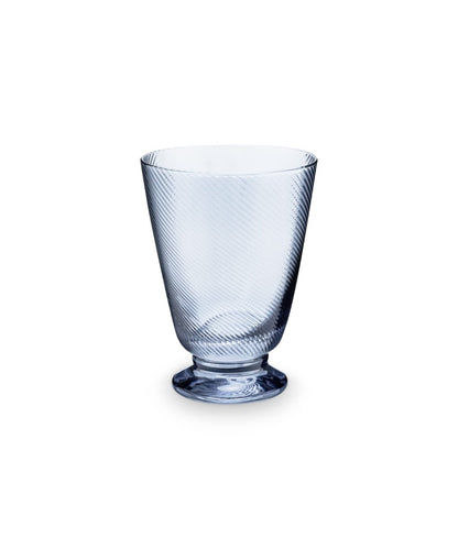 Water Glass Twisted Dark Blue (360 ml) - clear glass tumbler subtle diagonal