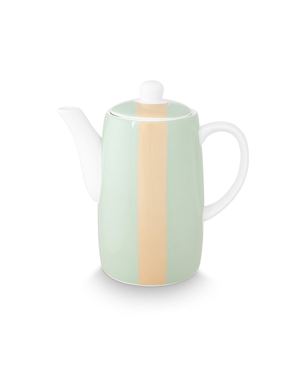 Teapot Aqua Peach 900Ml - pastel green ceramic teapot vertical