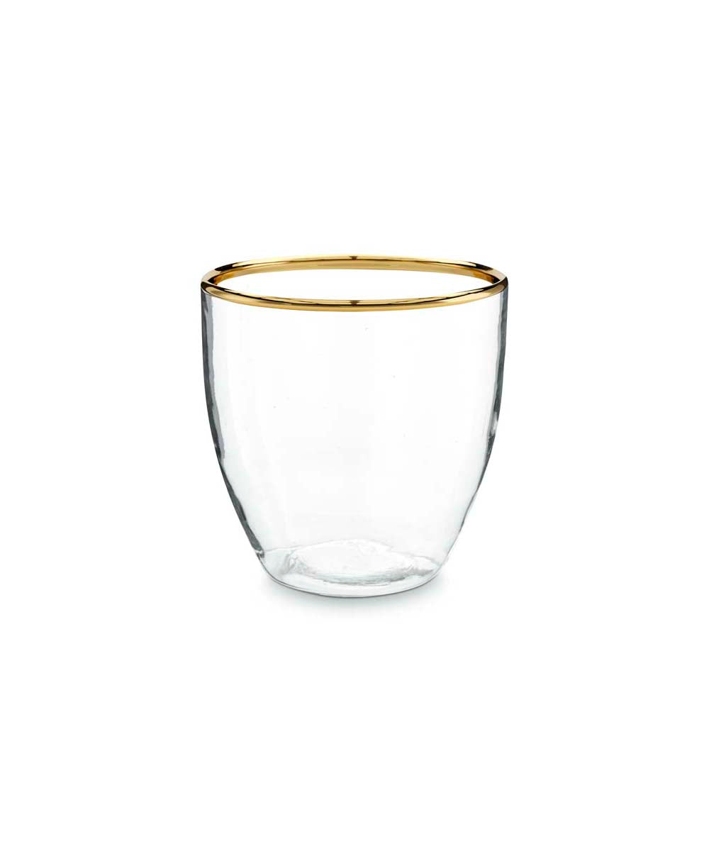 Decorative Glass (280 ml) - clear glass tumbler sleek gold