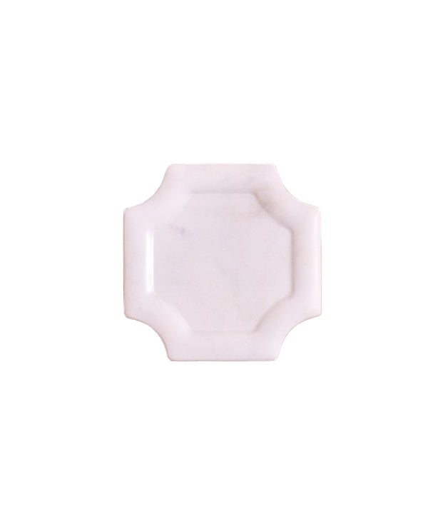 White Marble Coaster With Border