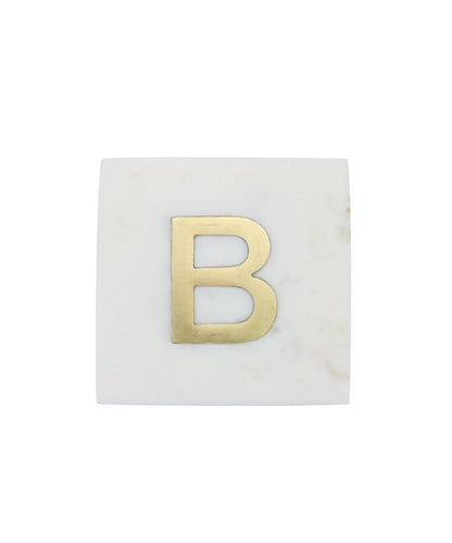 Verona Marble Monogram Coaster Letter B