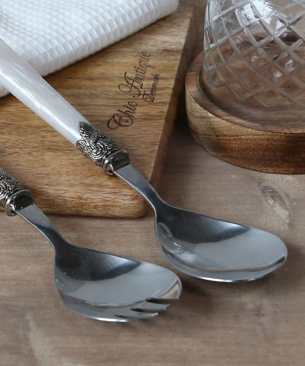Linas Salad Servers set of 2 L21 cm antique mother of pearl