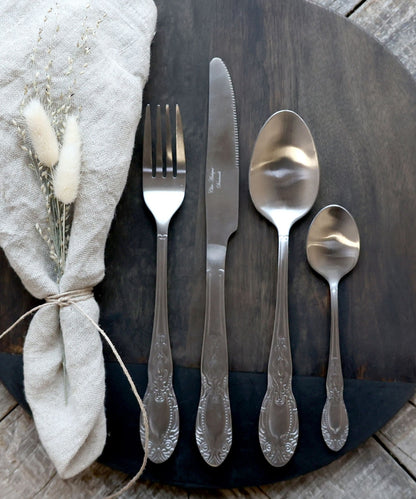 Cutlery w. decor set of 4 L23 cm mat silver