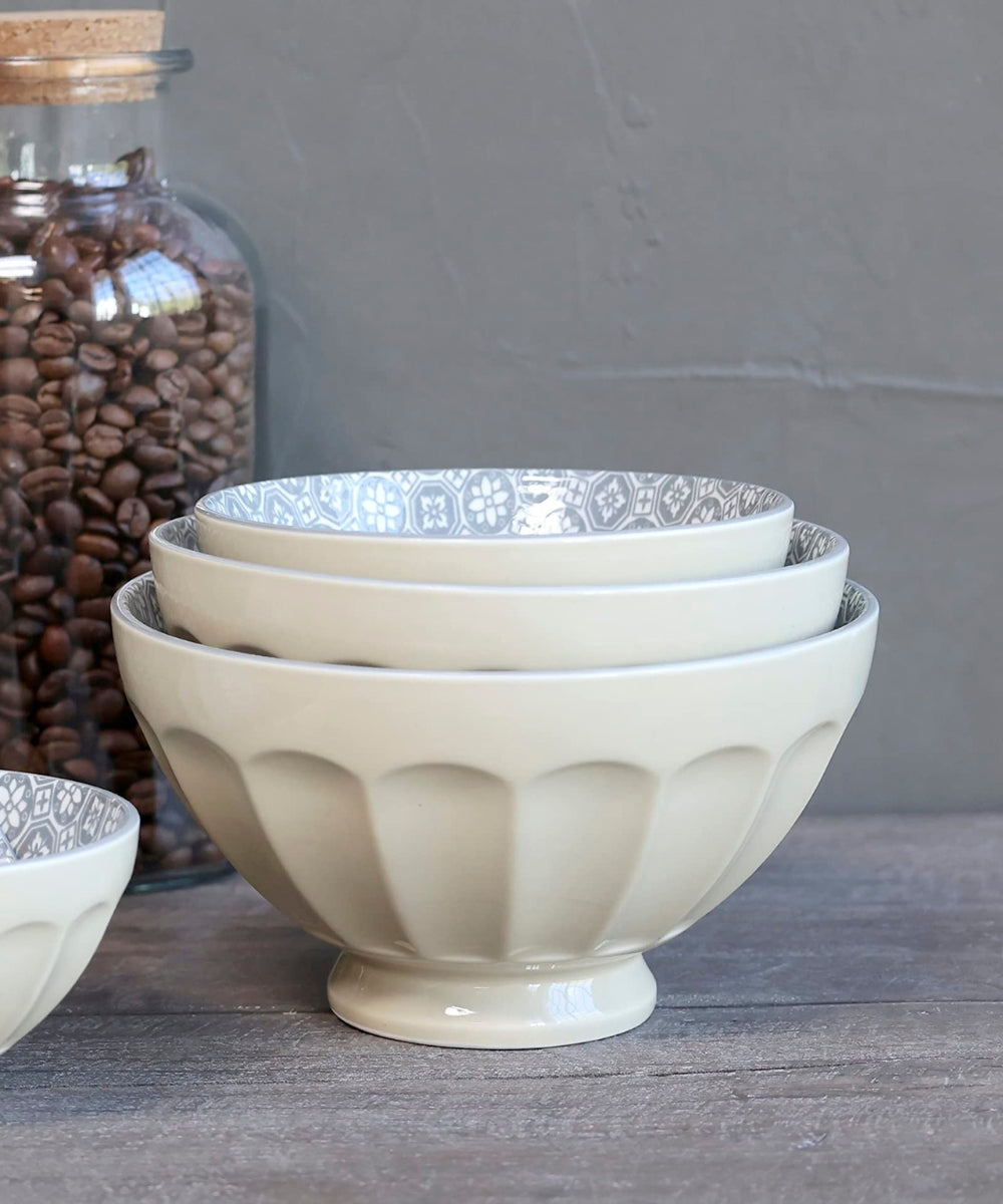 Ares Latte Bowls W. Pattern of 5 Latte (16 X 16 X 9 cm)