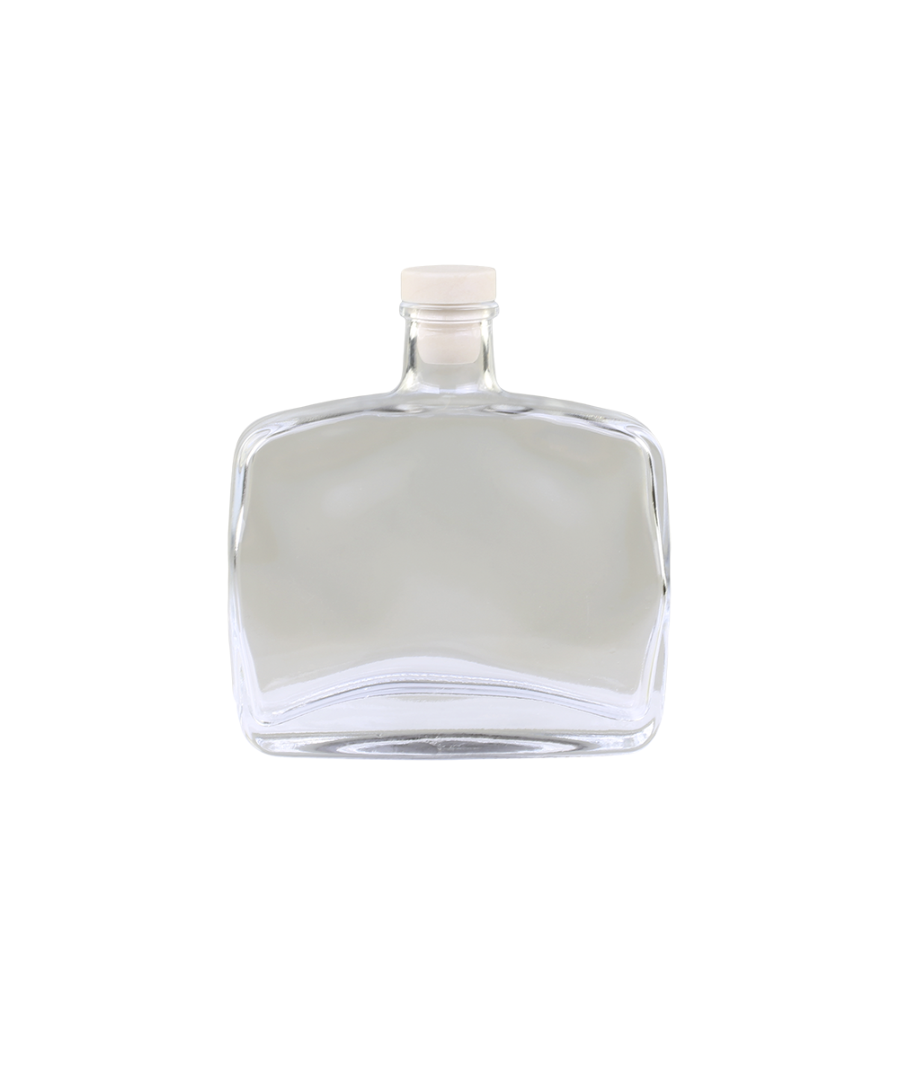 Bottle w. lid H15/L13/W4 cm clear