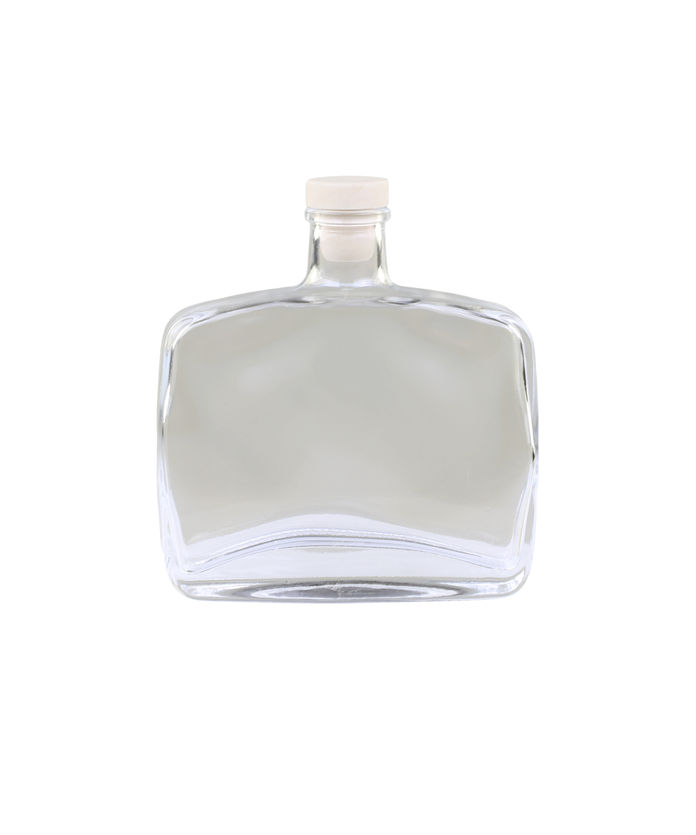 Bottle w. lid H18/L17/W5 cm clear