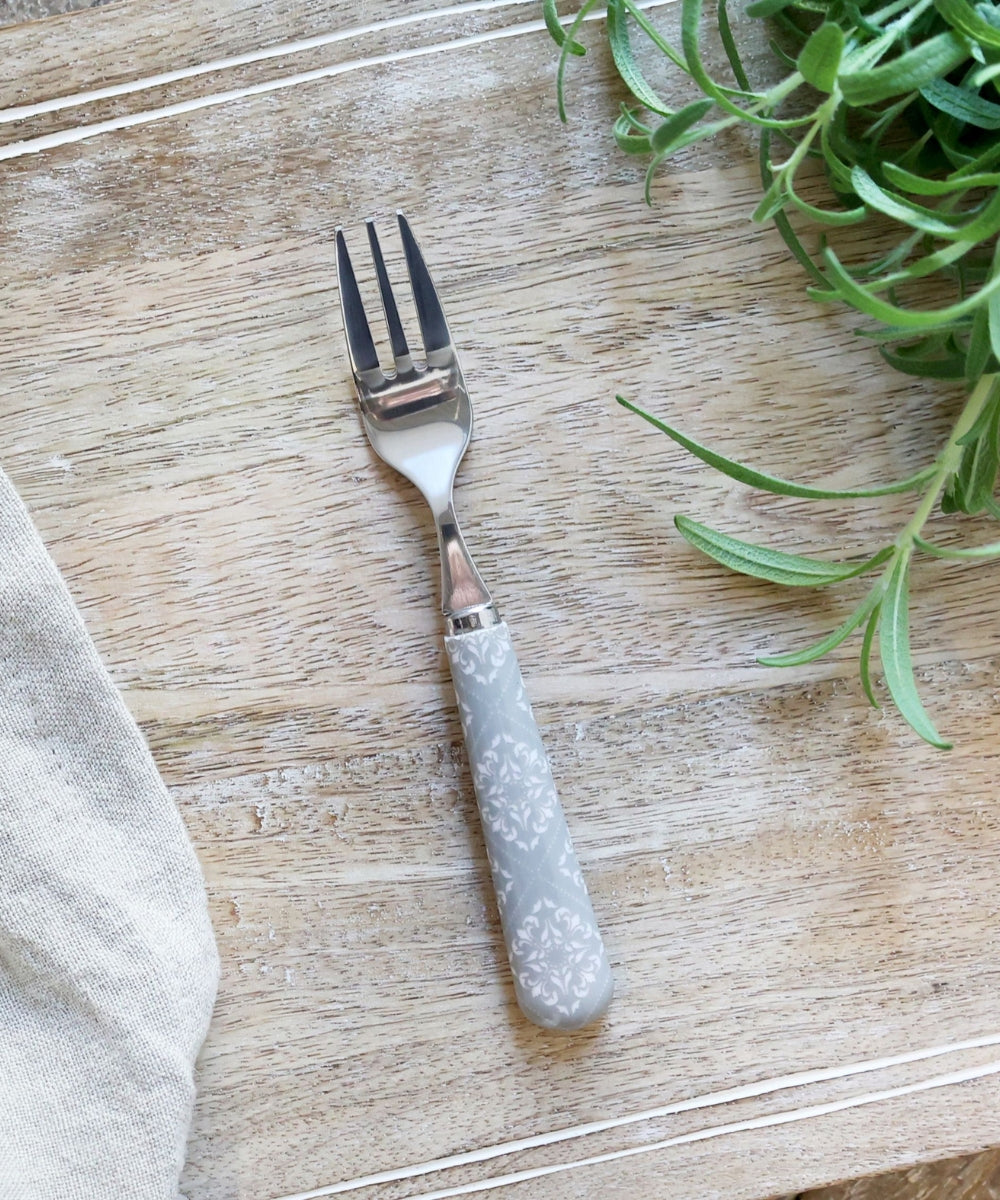 Linas Cake Fork w. pattern L15.5 cm French grey
