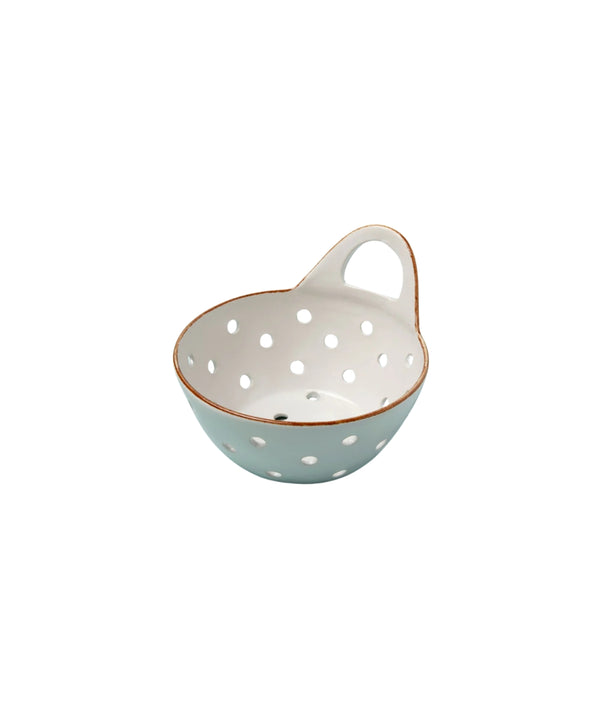 Yara Stoneware Strainer With Amber Rim And Handle