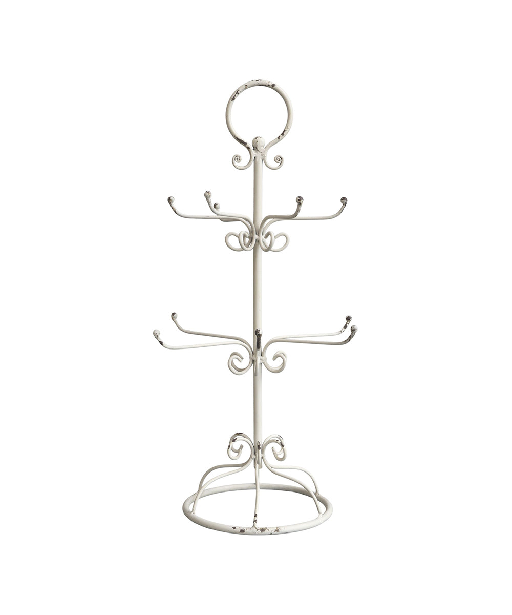 Stand W. 12 Hooks H50/D25 Cm Antique Cream
