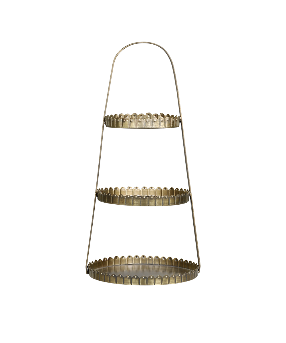 Etagere H40/D19 cm antique brass