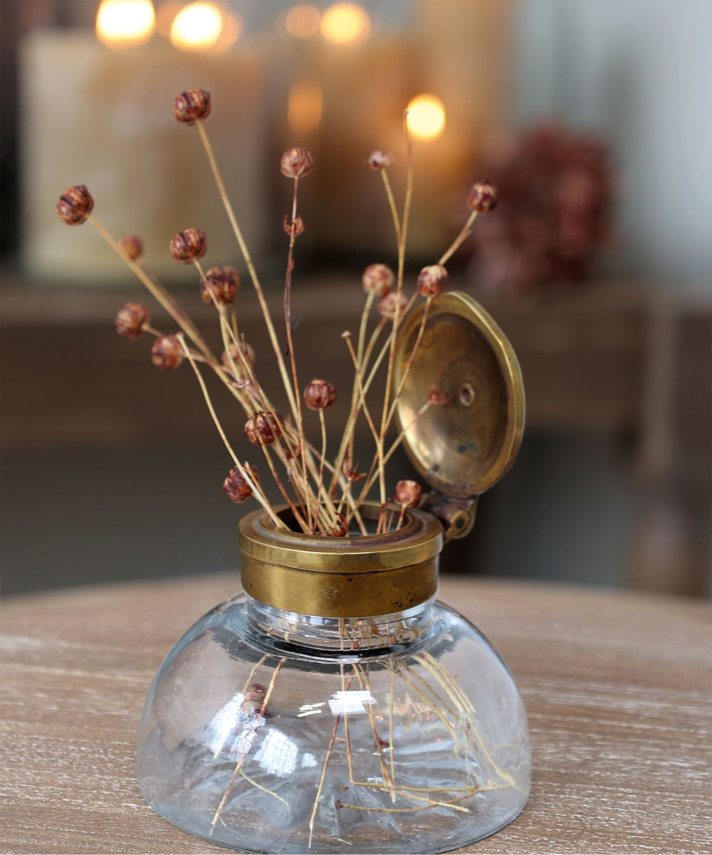 Old French Vase W. Lid (8 X 8 X 6.5 cm)