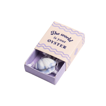 Lisa Angel Tiny Matchbox Ceramic Pearl Oyster Token L- 3.5 cm W- 3.8 cm H- 1.6 cm