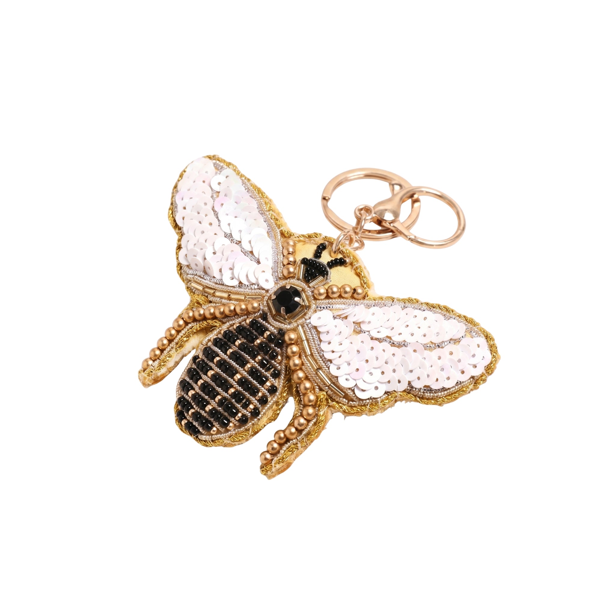 Lisa Angel Beaded Bee Keyring and Bag Charm W- 11 cm H- 7 cm D- 1 cm