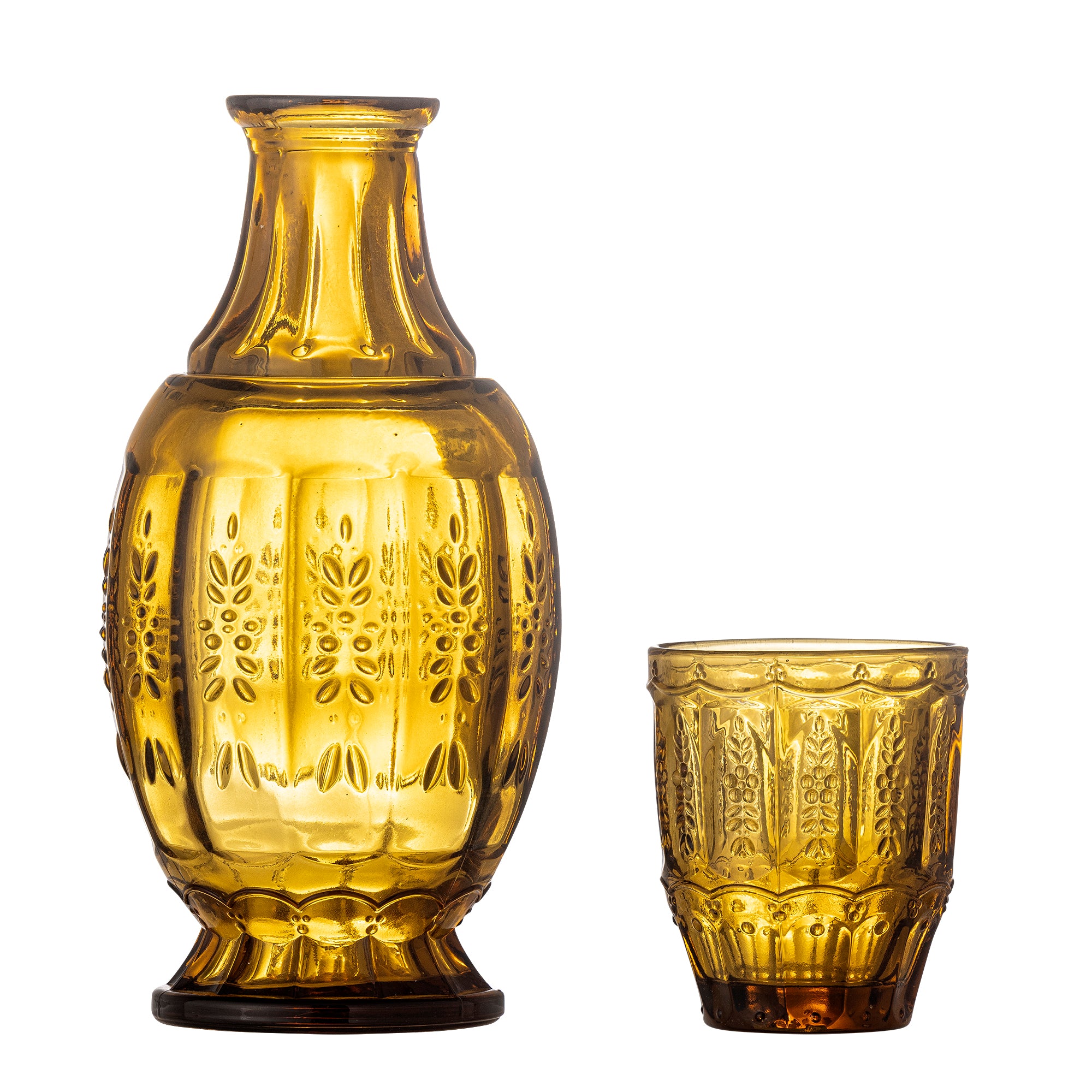 Blooming Ville Theon Decanter & Glass set of 2 Glass H- 27 cm D- 13 cm Yellow