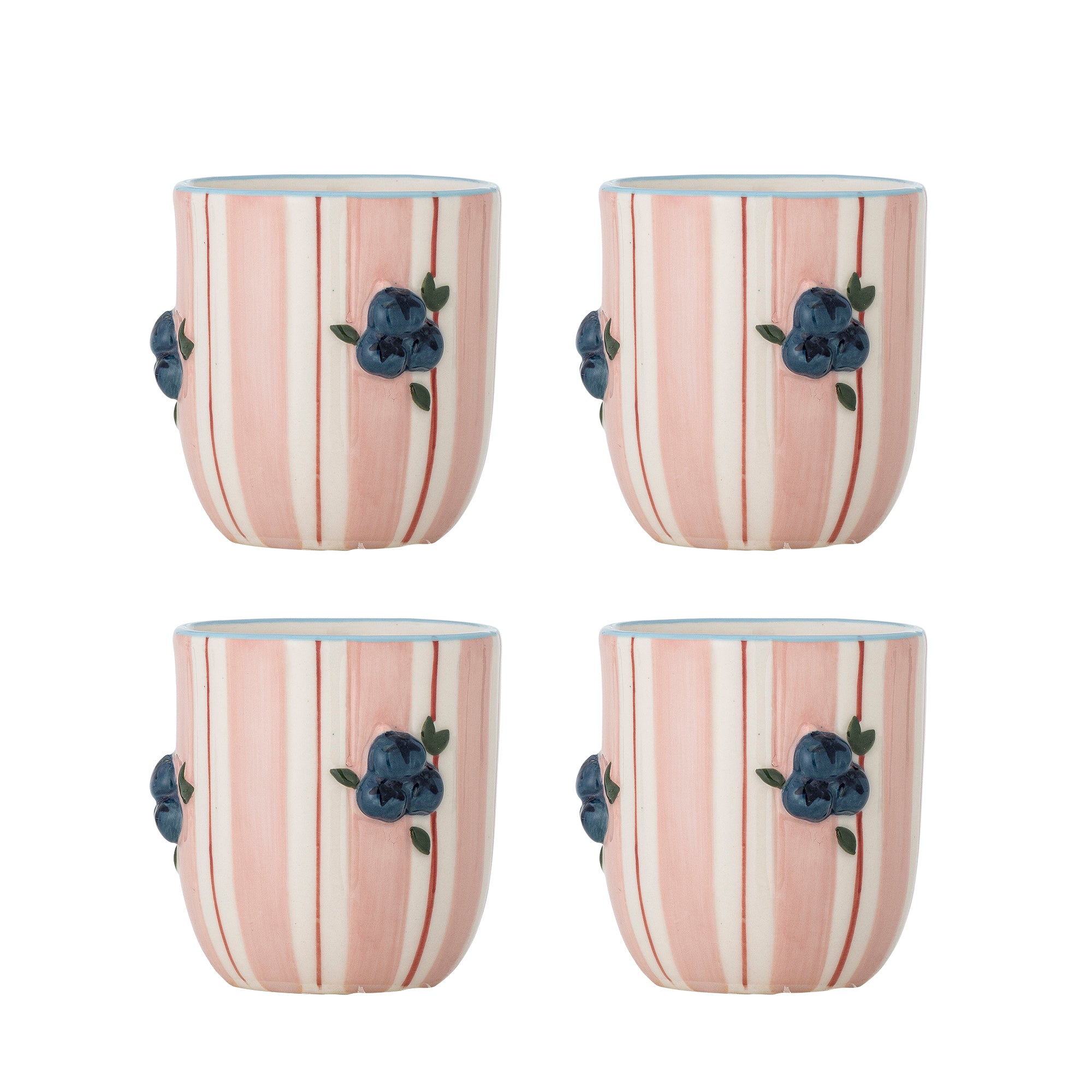 Blooming Ville Carry Cup set of 4 Stoneware H- 9 cm D- 8 cm Rose