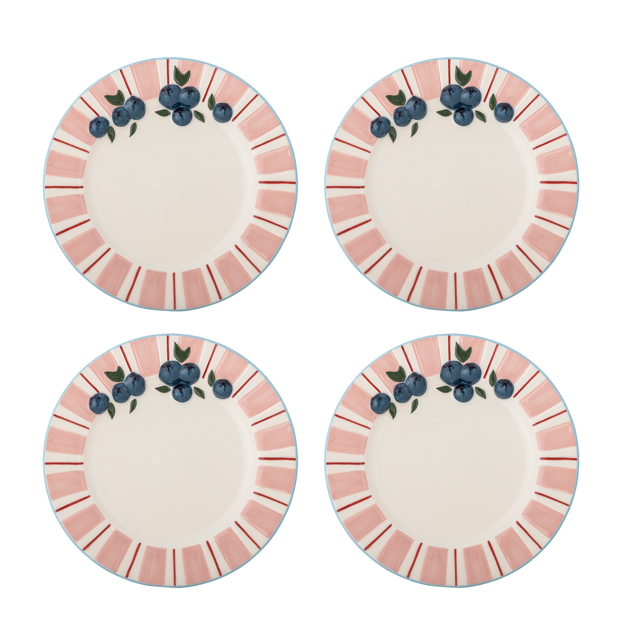 Blooming Ville Carry Plate set of 4 Stoneware H- 2 cm D- 20.5 cm Rose