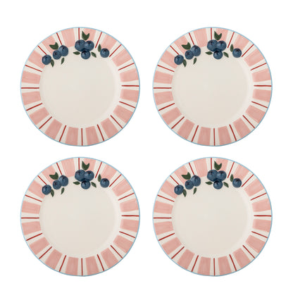 Blooming Ville Carry Plate set of 4 Stoneware H- 2 cm D- 20.5 cm Rose