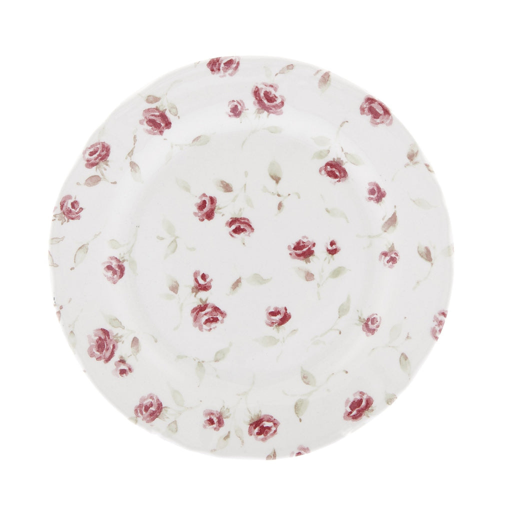 Blanc Mariclo Floret Full Dessert Plate H- 2.6 cm D- 20.7 cm