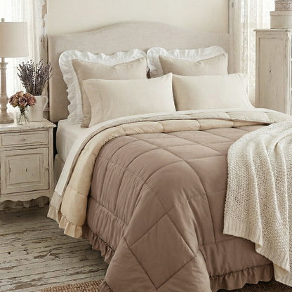 Blanc Mariclo Quilt Bicolor Quilt With Frills 300 Gsm L- 260 cm W- 260 cm