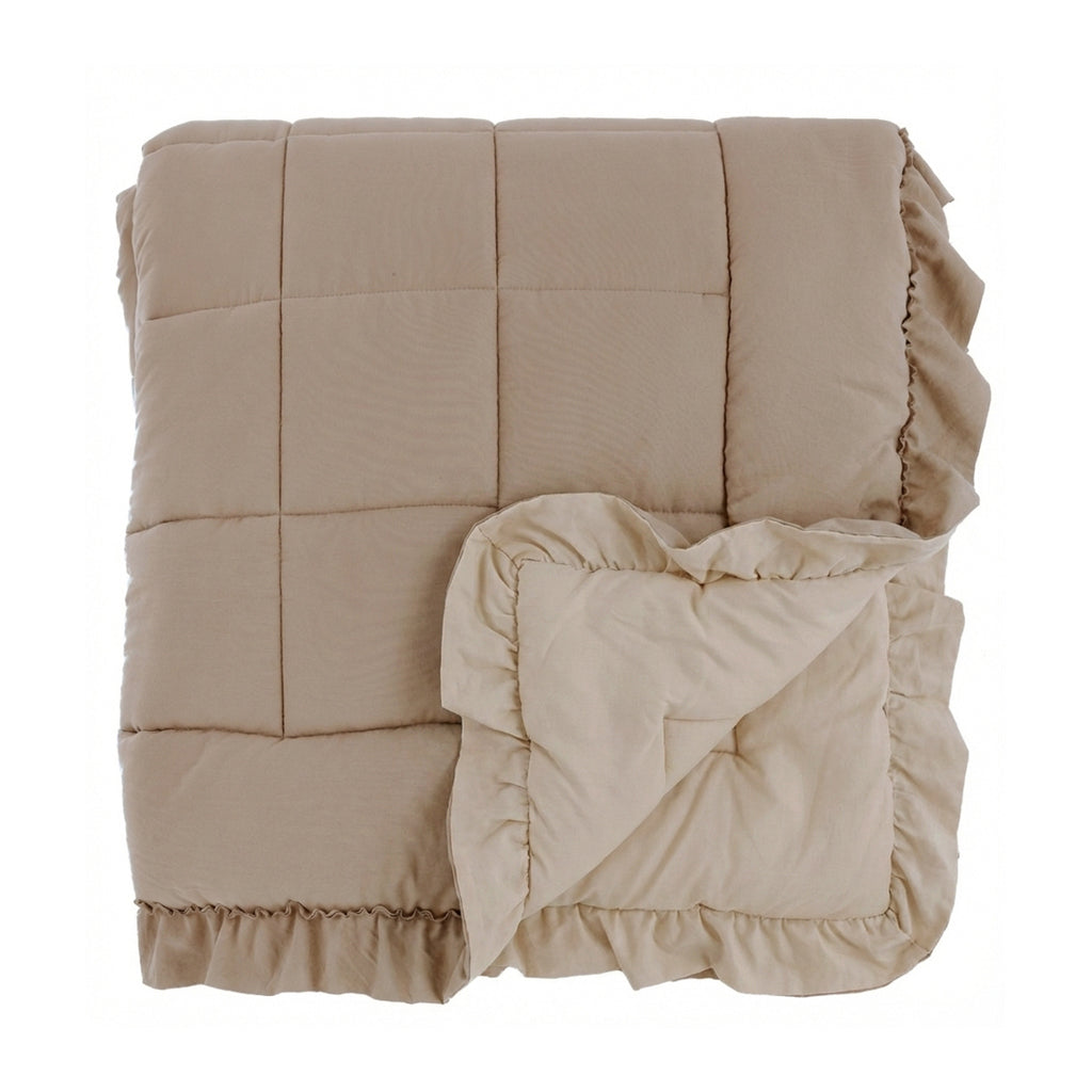 Blanc Mariclo Quilt Bicolor Quilt With Frills 300 Gsm L- 260 cm W- 260 cm