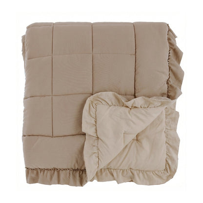 Blanc Mariclo Quilt Bicolor Quilt With Frills 300 Gsm L- 260 cm W- 260 cm