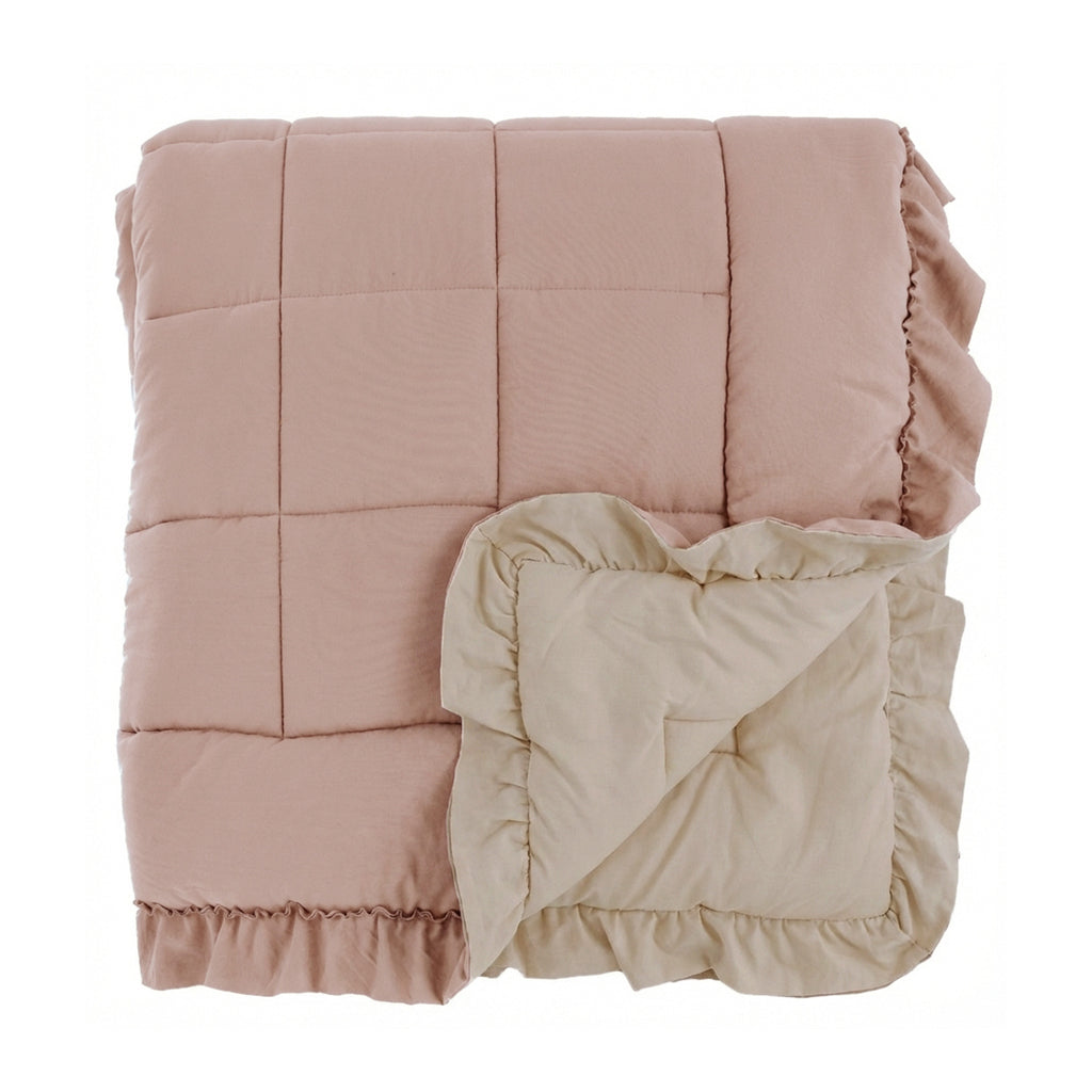 Blanc Mariclo Quilt Bicolor Quilt With Frills 300 Gsm L- 260 cm W- 260 cm