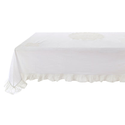 Blanc Mariclo Coated Table Cloth With Frill L- 160 cm W- 160 cm