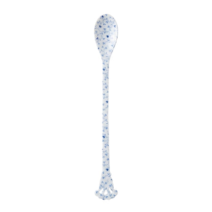 Rice Acrylic Latte Spoon Blue Floral L- 23 cm W- 3 cm