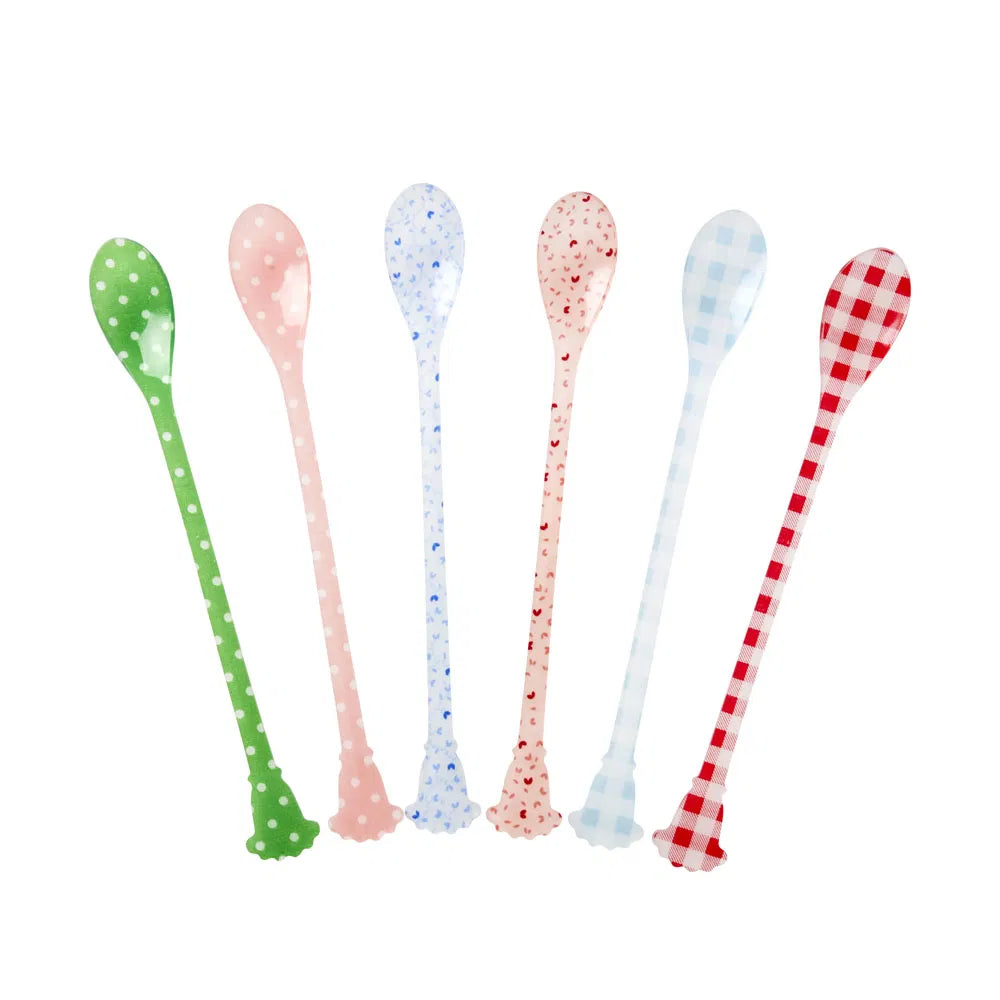 Rice Acrylic Latte 6 Assorted Spoons L- 23 cm W- 3 cm