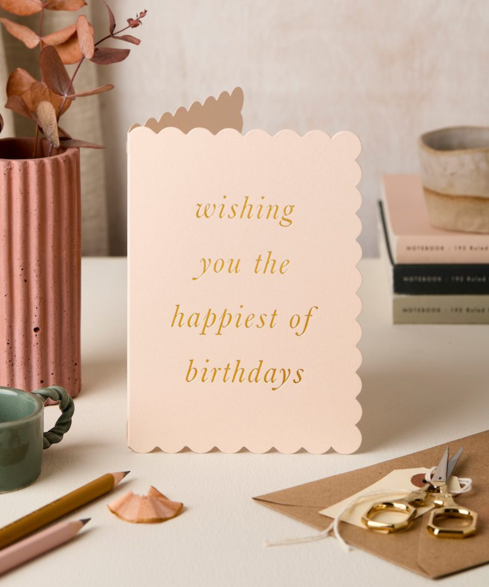 Scallop Happiest Birthday Blush