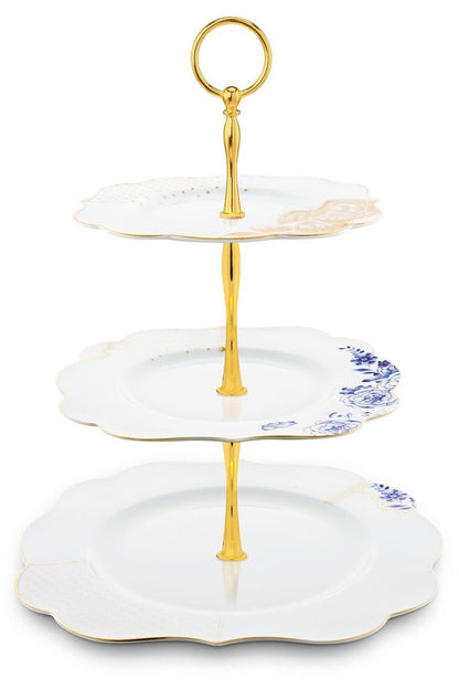 Pip Studio | 3 Layer Cake Stand Royal White | H- 36 cm | Porcelain
