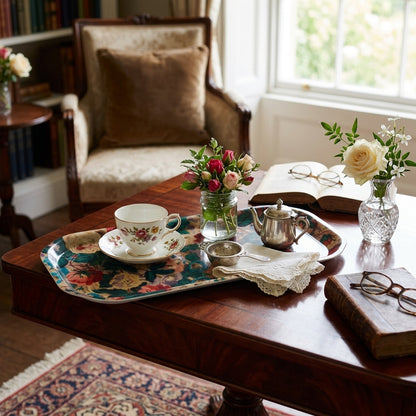 Host Home Octagonal Birch Wood Tray Chintz L-47 cm W-22 cm