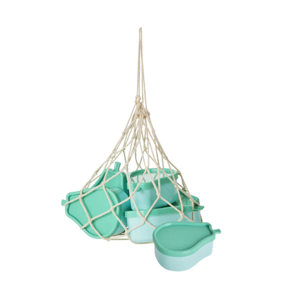 Rice Plastic Food Keepers in Pear Shape - 6 pcs in a Net green