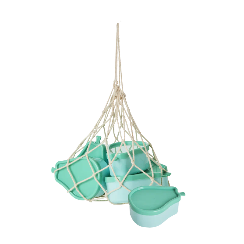 Rice Plastic Food Keepers in Pear Shape - 6 pcs in a Net green