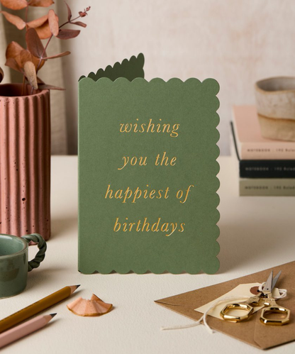 Scallop Happiest Birthday Green