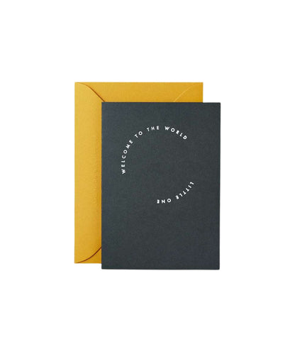 Extract Little One Navy - black card white circular text