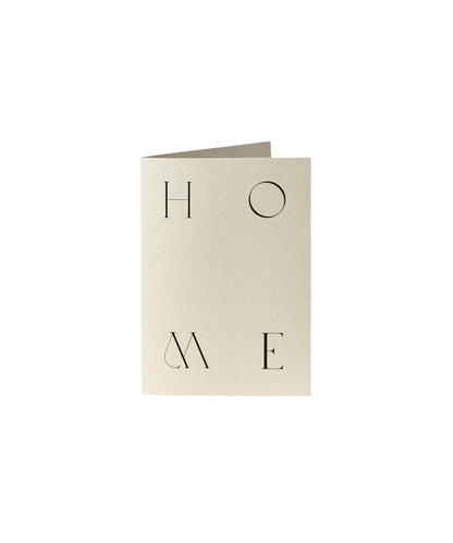 H-O-M-E - cream-colored minimalist card word home