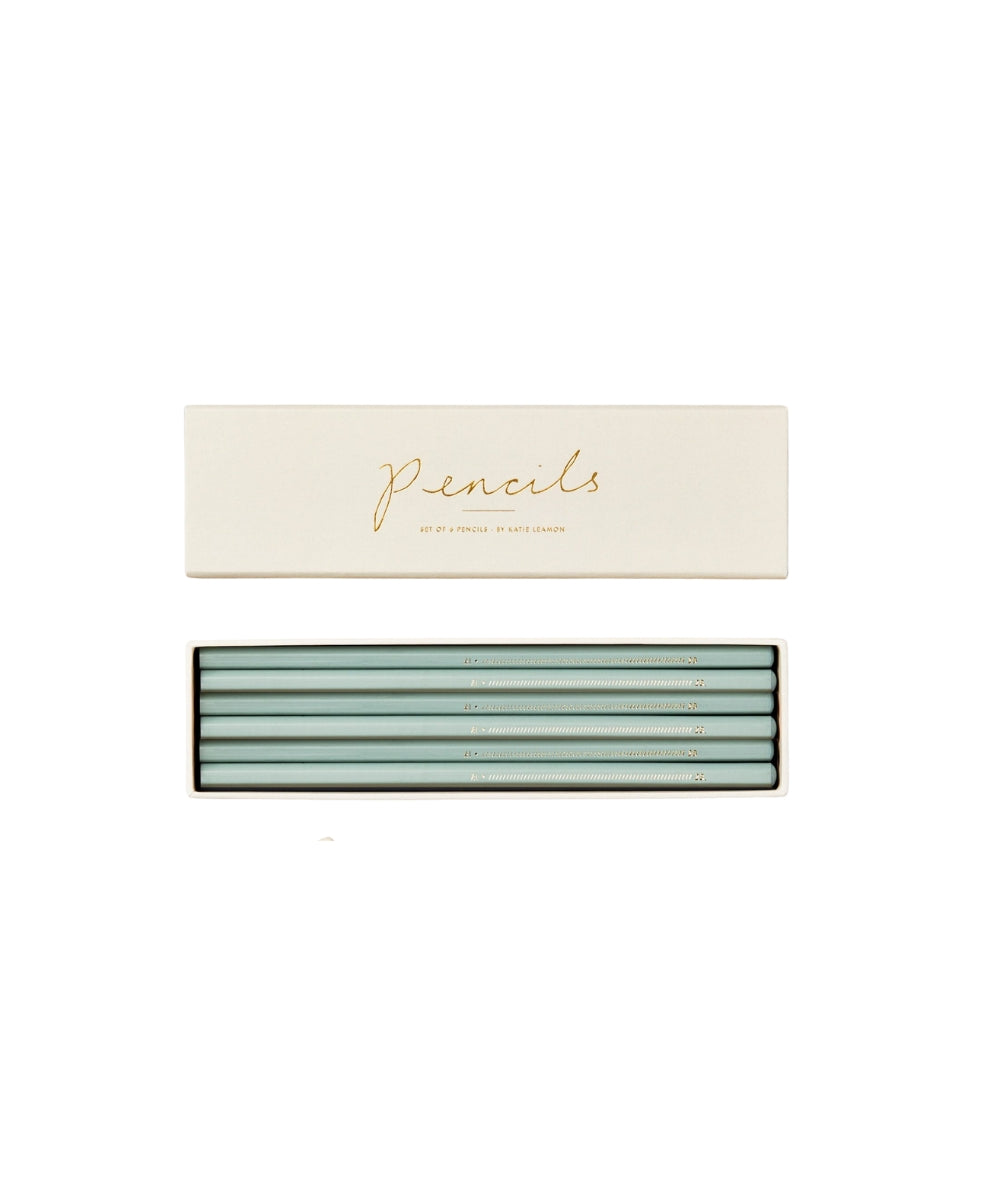 Sage Boxed 2B - set six mint green pencils