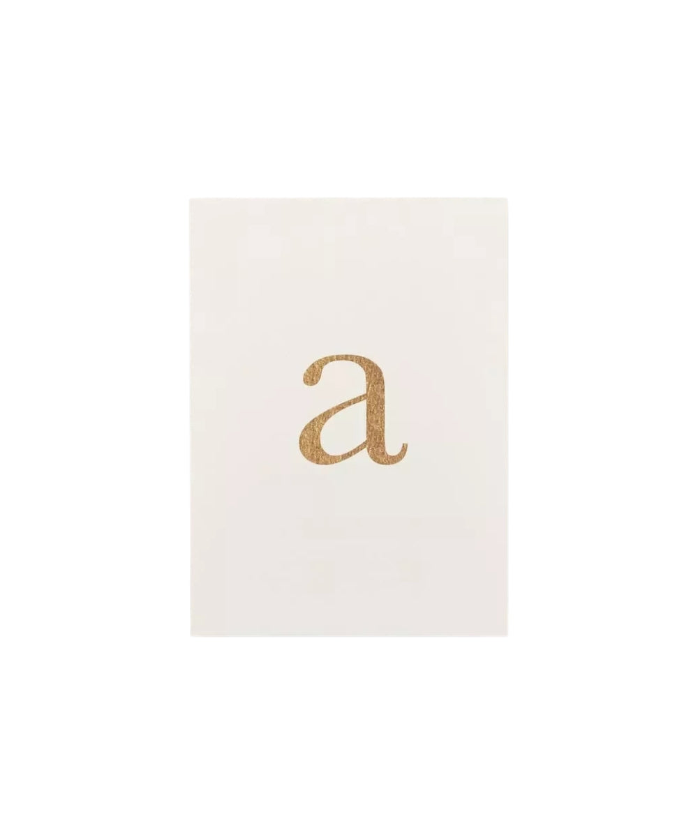 Lowercase Initial Postcard (A) - minimalist cream-colored card lowercase letter