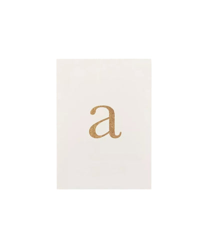Lowercase Initial Postcard (A) - minimalist cream-colored card lowercase letter