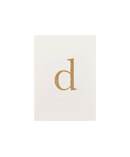 Lowercase Initial Postcard (D) - minimalist cream-colored card lowercase letter