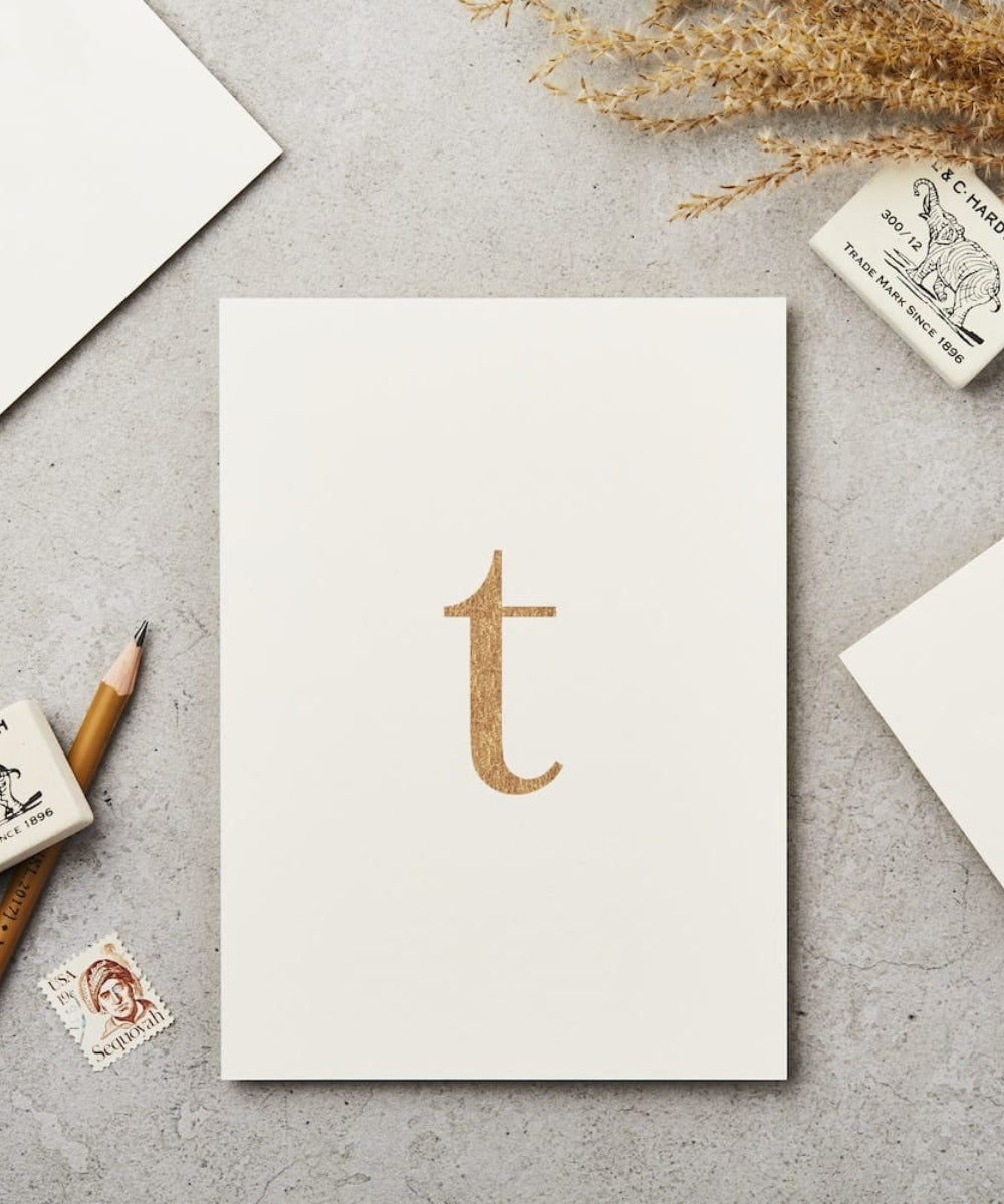Lowercase Initial Postcard T (Letter: T)